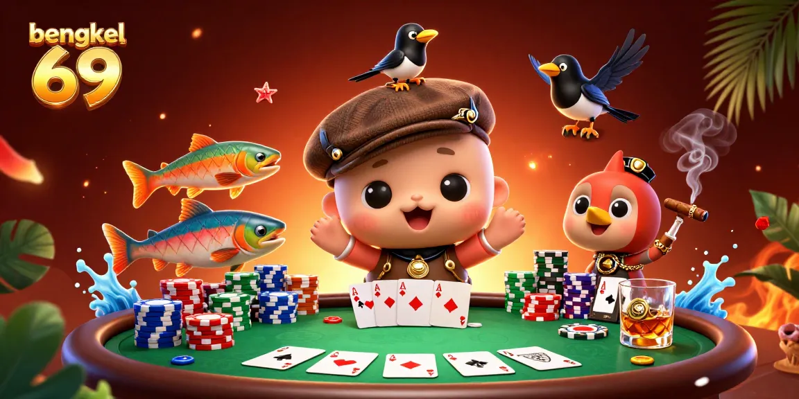 Engage with playful characters in an exciting gambling scene at bengkel 69