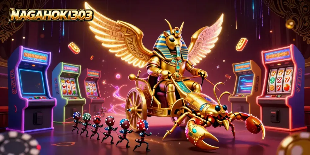 NAGAHOKI303 showcases a vibrant casino world with engaging slot themes and 3D characters.