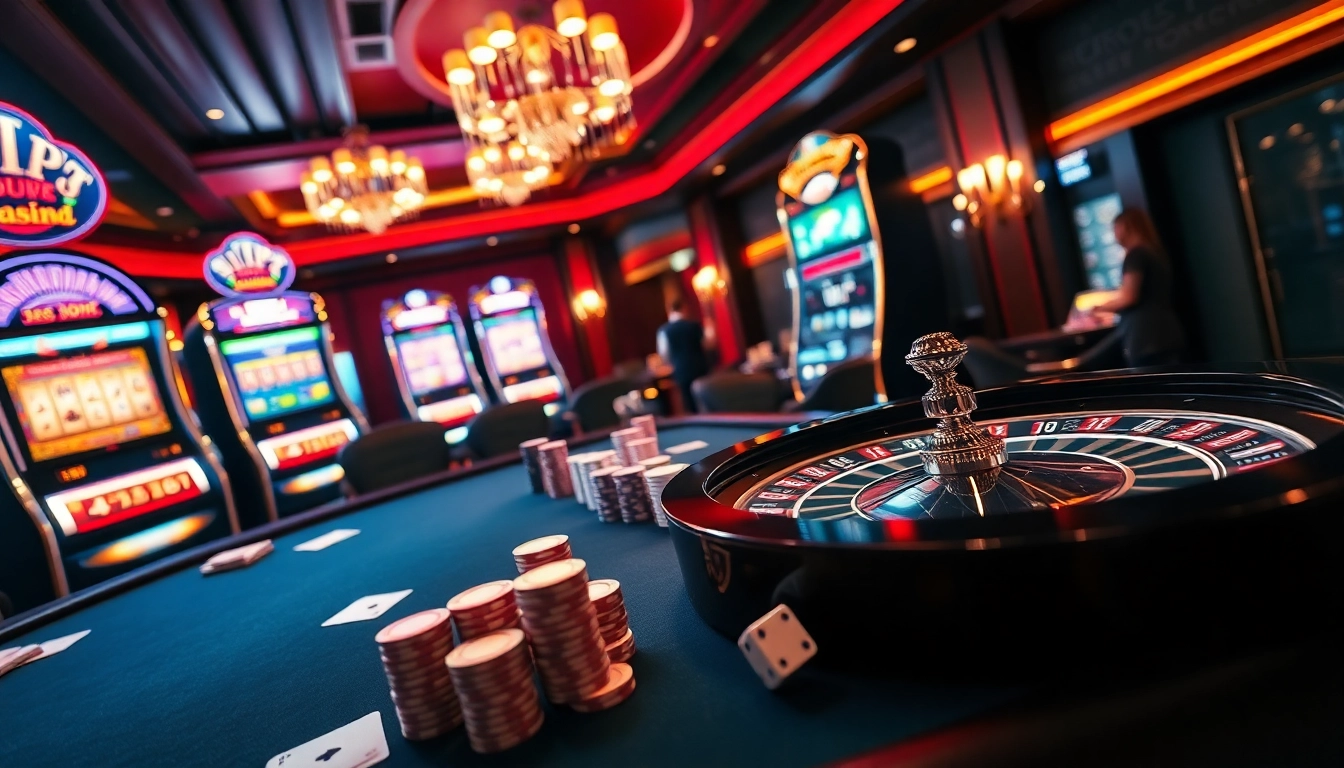 Rasakan sensasi permainan kasino di vipforbest.com/ru/settlepay/registration dengan tumpukan chip poker yang berwarna-warni dan mesin slot.