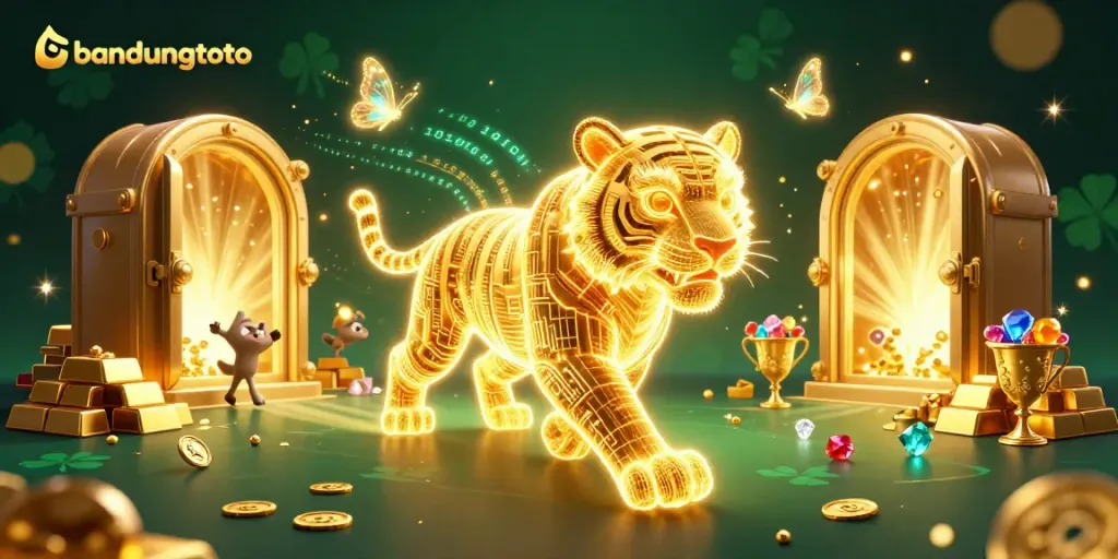 Experience bandungtoto’s thrilling energy in this vibrant casino scene with golden treasures.