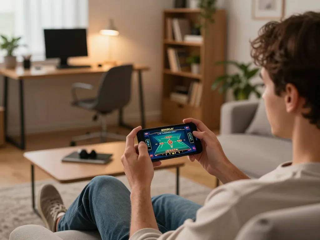 Engaging smartphone gameplay showcasing SEPUHPLAY, illustrating modern mobile gambling experience.