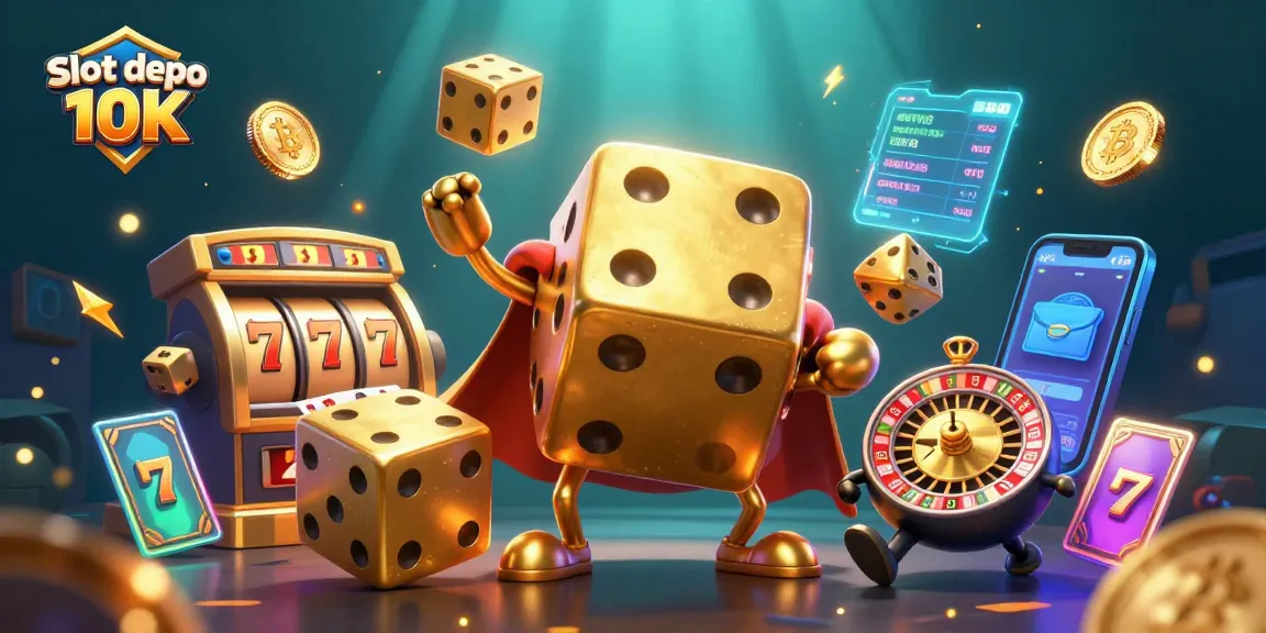 Experience exciting gameplay with Slot depo 10K featuring golden dice and vibrant gaming elements.