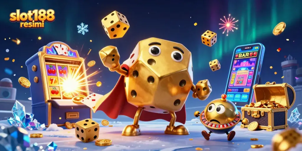 Menangkan jackpot di slot188 resmi dengan karakter dice golem dan elemen permainan yang menarik.