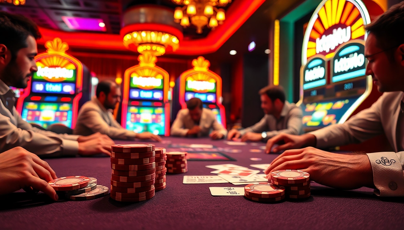 KTPJITU captures the thrill of high-stakes poker with vibrant casino elements and engaging players.