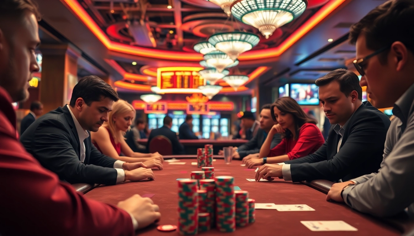 Memenangkan situs mpo500 sambil bermain poker di kasino mewah yang penuh warna.