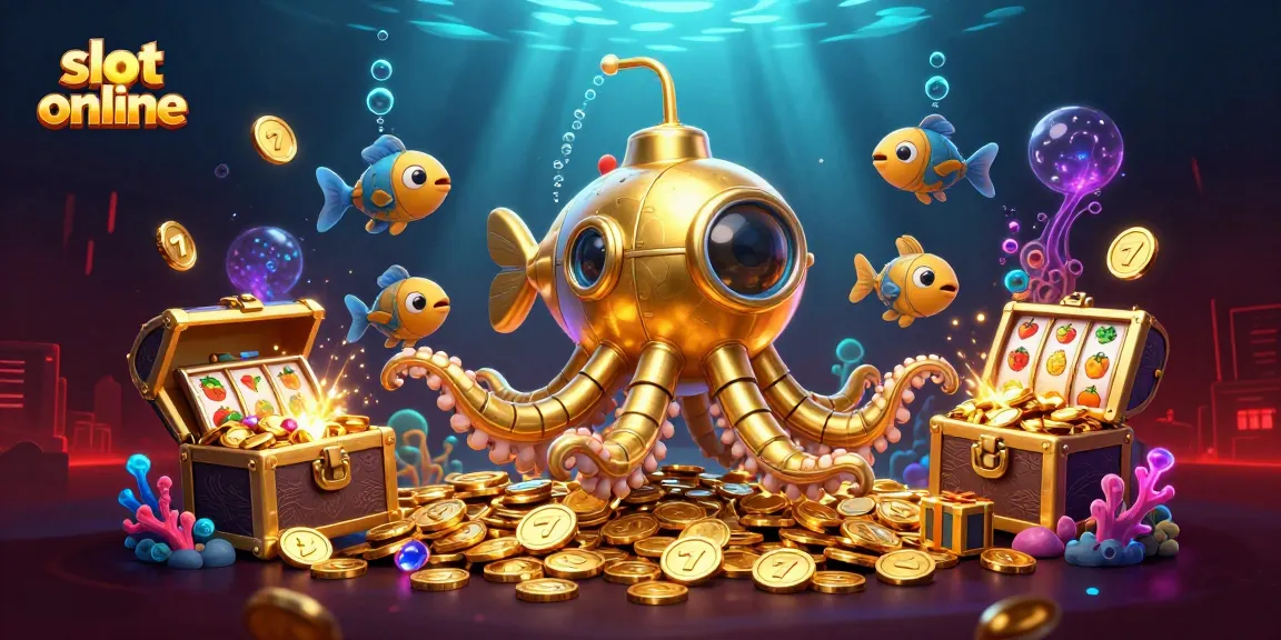 Spin and win big with slot online in this vibrant 3D casino illustration featuring gold coins and exciting gameplay.