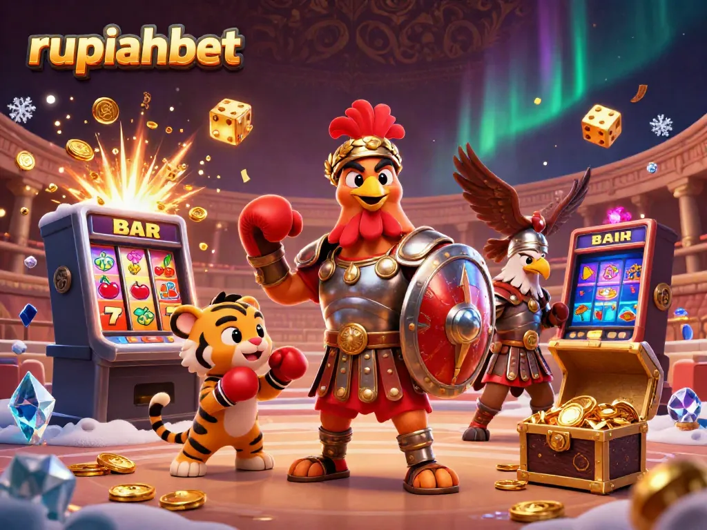 Experience the thrill of rupiahbet with a dazzling 3D casino scene full of excitement and vivid colors.