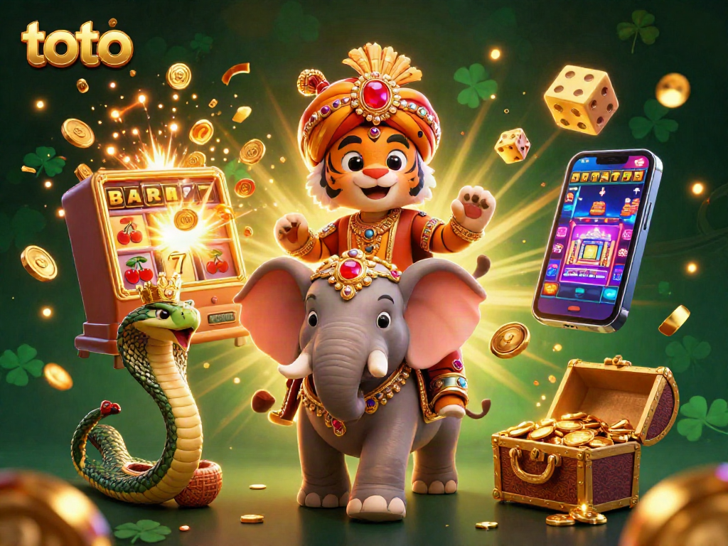 Taruhan dengan toto dan jackpot menarik dalam ilustrasi 3D yang memukau.
