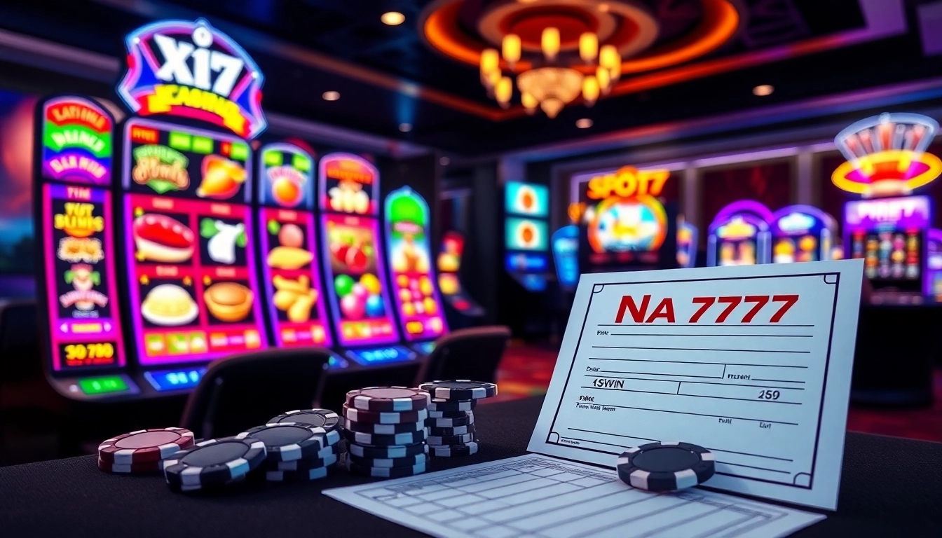 Experience the thrill of the Na777 slot game amidst a vibrant online casino atmosphere.