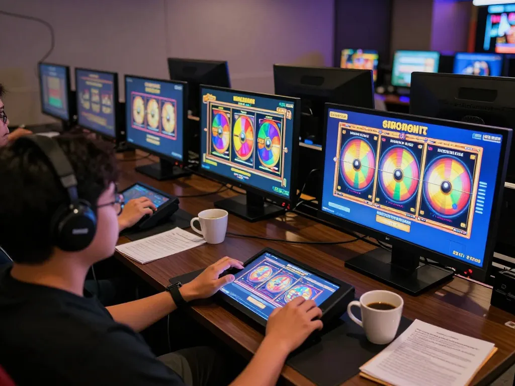 Engaging in online gaming with slot gacor gampang menang games in a modern setup, showcasing strategic gameplay.