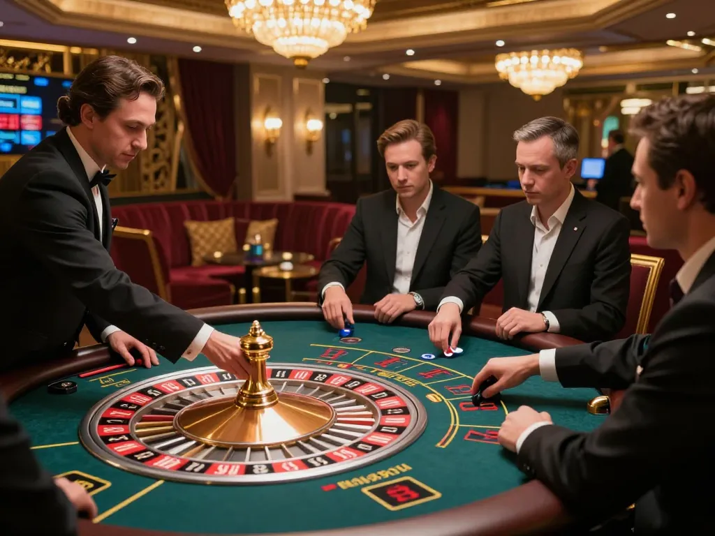 Players enjoying roulette at MAX88 live casino, showcasing excitement and strategic betting.