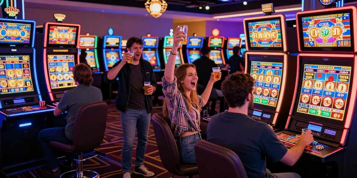 slot gacor players celebrating wins at lively casino