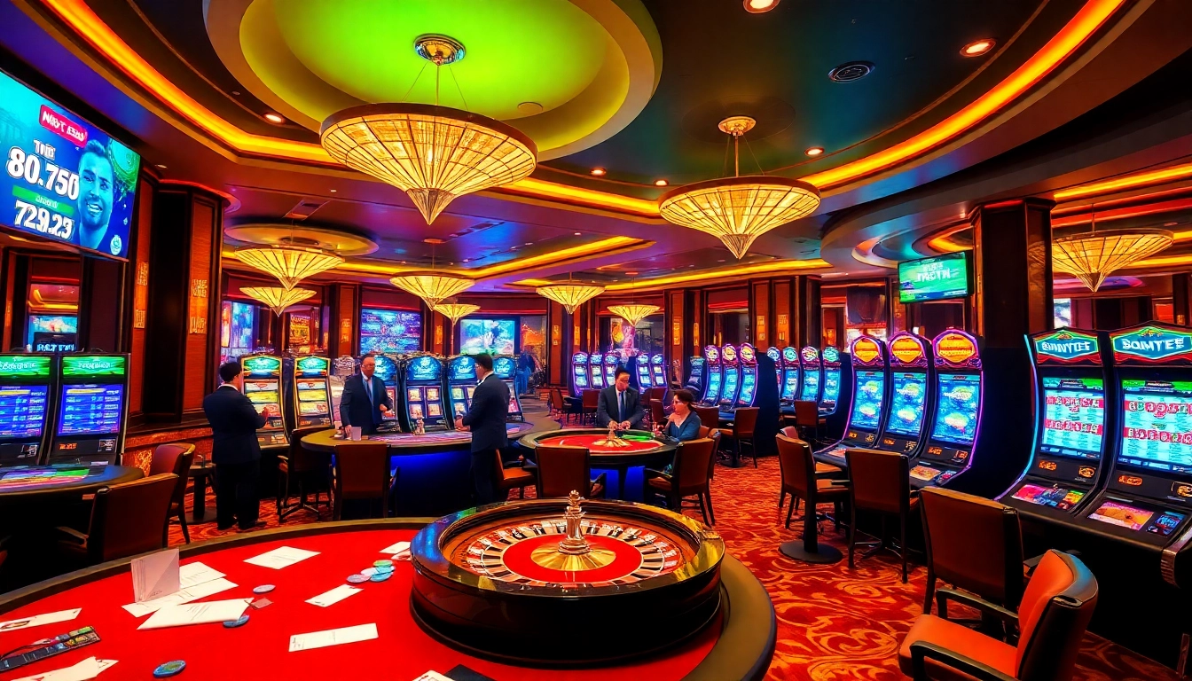 Experience the thrill of betting with NA777 at a luxurious casino featuring dynamic tables and exciting games.