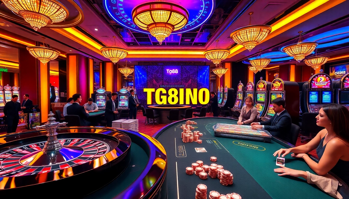 Experience the thrill of tg88 win as players celebrate big wins at a vibrant casino.
