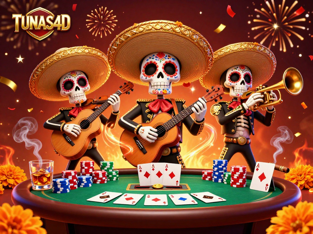 TUNAS4D brings excitement with a vibrant mariachi band illustration set in a casino scene