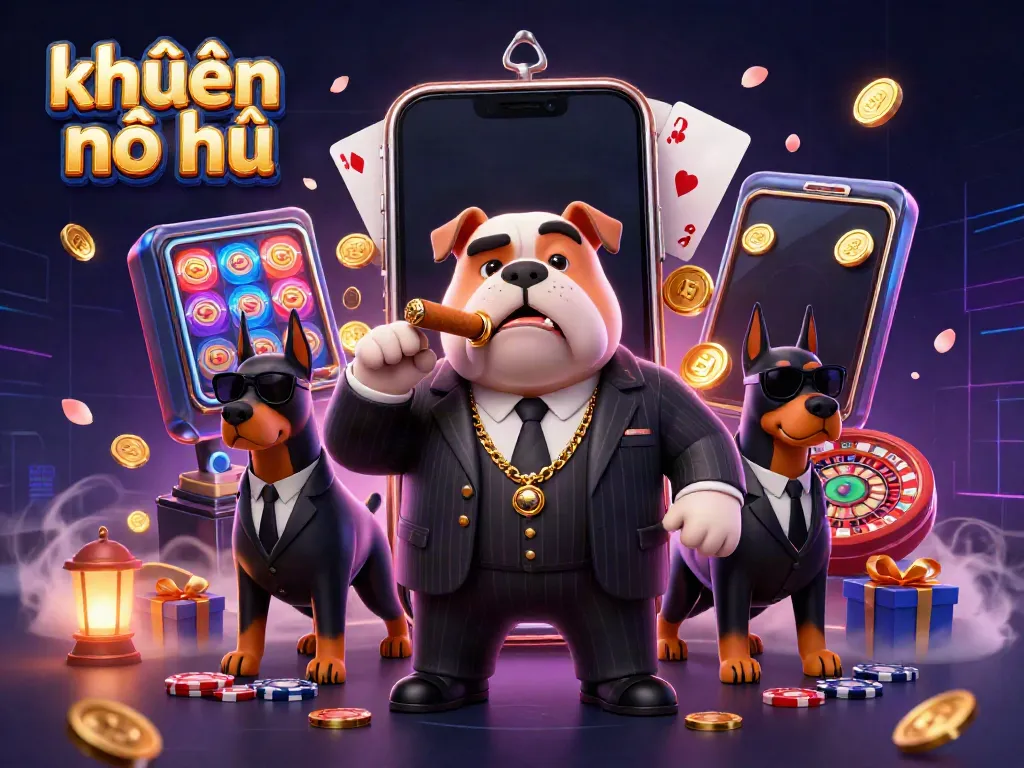 Engage in khuyến mãi nổ hũ with dynamic 3D mafia characters amidst thrilling slot game elements.