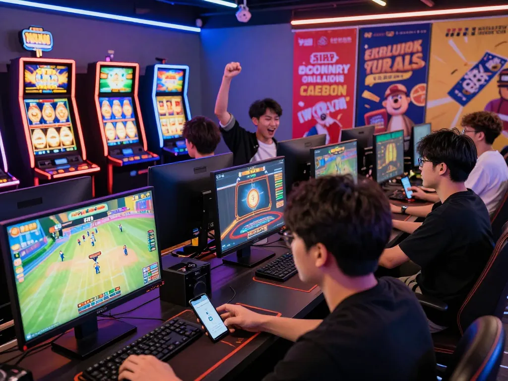 Players enjoying diverse games at XX88 with vibrant graphics and a lively atmosphere.