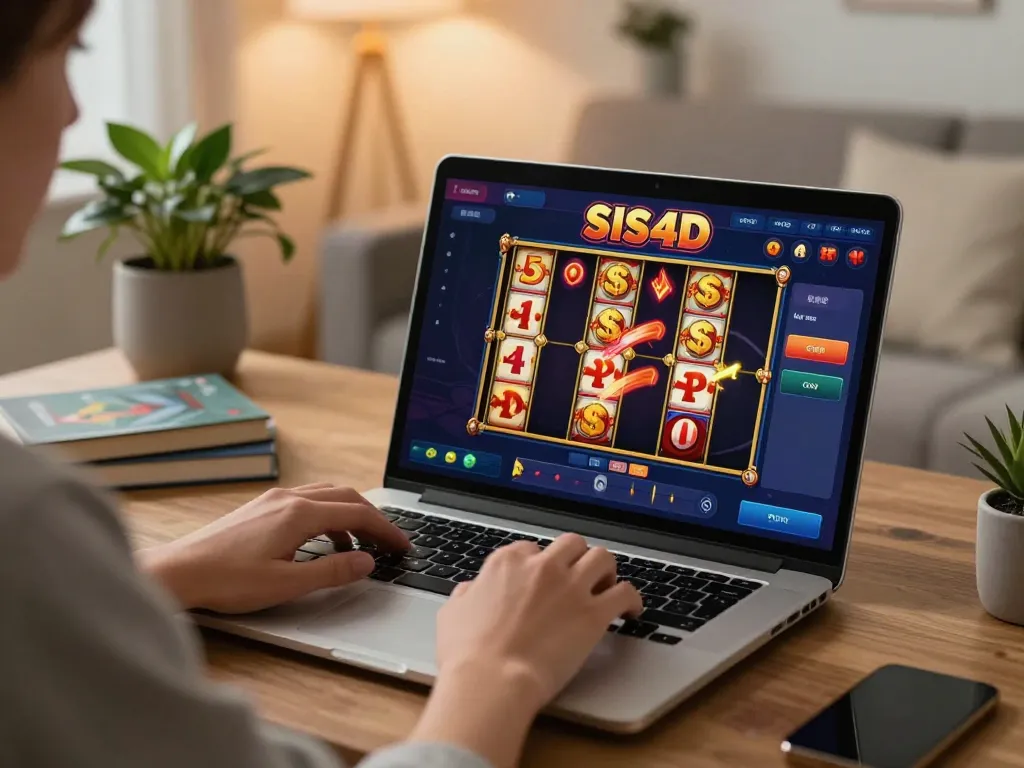 Play SIS4D online slots on a cozy setup featuring engaging gameplay and personal touches.