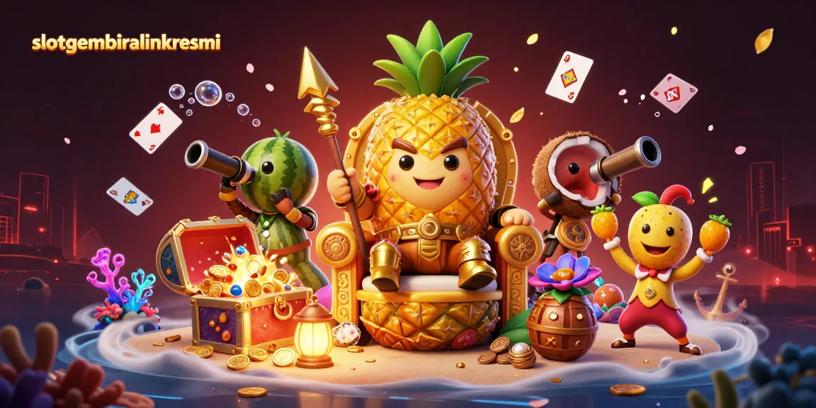 Taruhan slot gembira pada platform slotgembiralinkresmi dengan raja nanas berkilau.