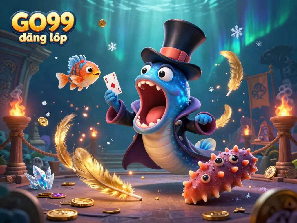 Engage with GO99 đăng nhập as a bioluminescent eel performs card tricks alongside an anglerfish spotlight.