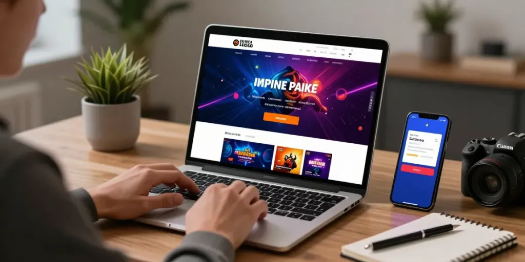 Pengguna sedang melakukan cirebontoto login pada laptop dengan antarmuka modern.