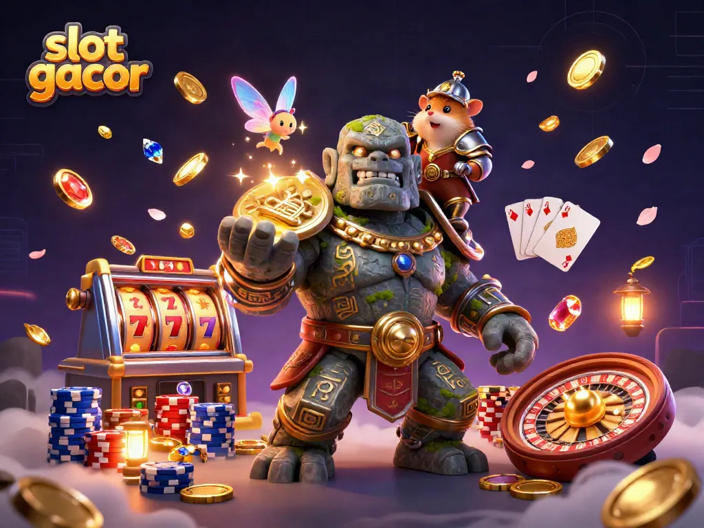 Experience the thrill of slot gacor with magical characters and vibrant casino elements.