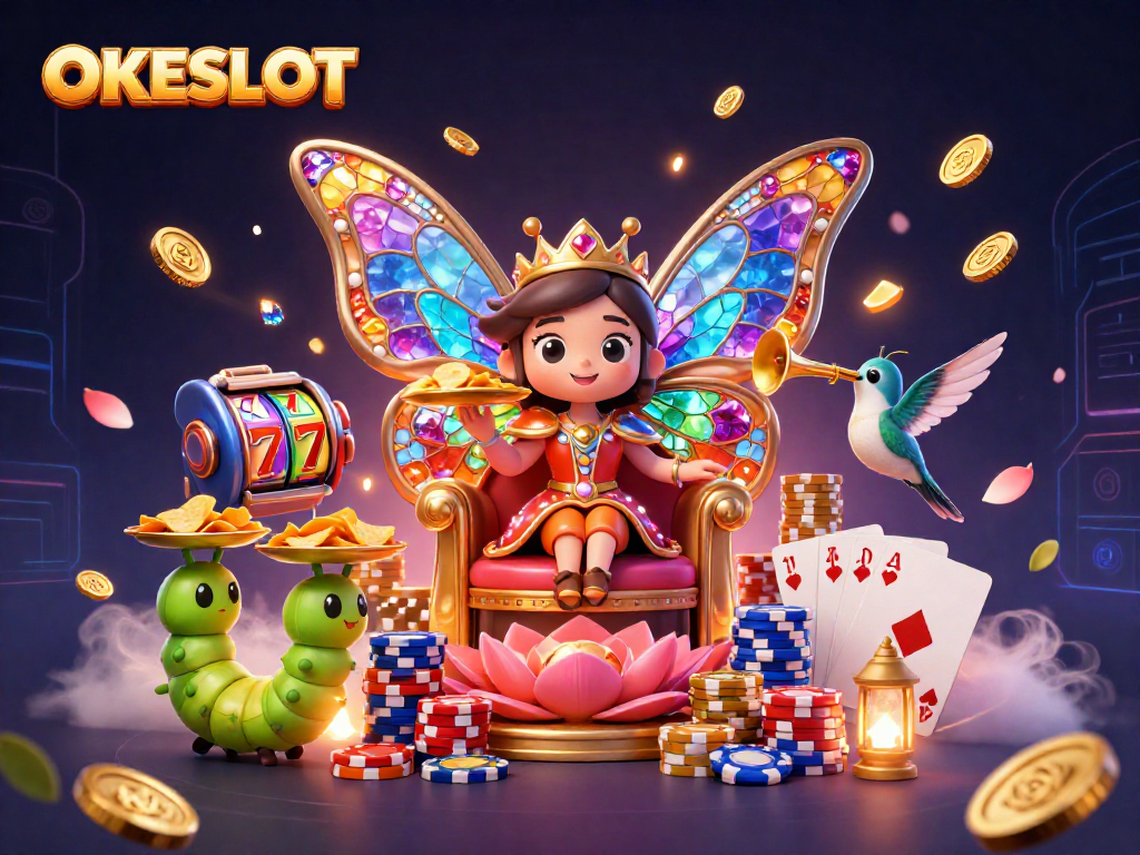 Mainkan game slot di OKESLOT dengan simbol keberuntungan dan keuntungan yang melimpah.