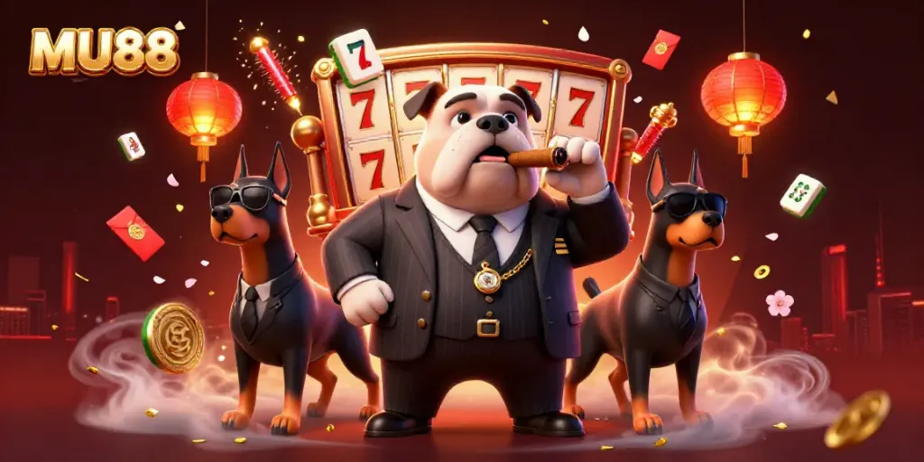 Experience thrills at MU88 with a dynamic 3D illustration showcasing excitement and rich casino elements.