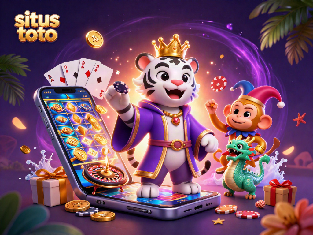 Menangkan lebih banyak di situs toto dengan tata letak yang menampilkan harimau dan simbol permainan yang cerah.