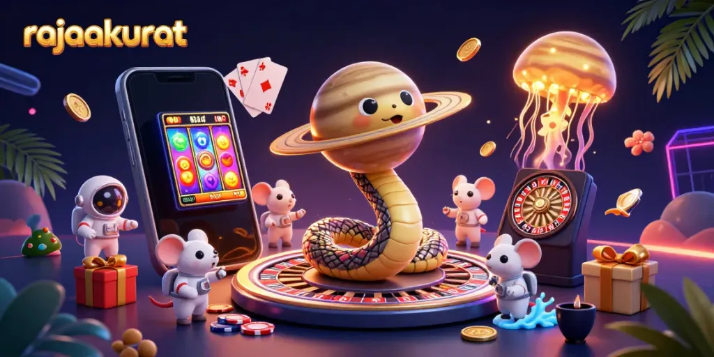 Permainan slot inovatif di RAJAAKURAT dengan suasana kosmik dan kardus warna-warni yang menghibur.