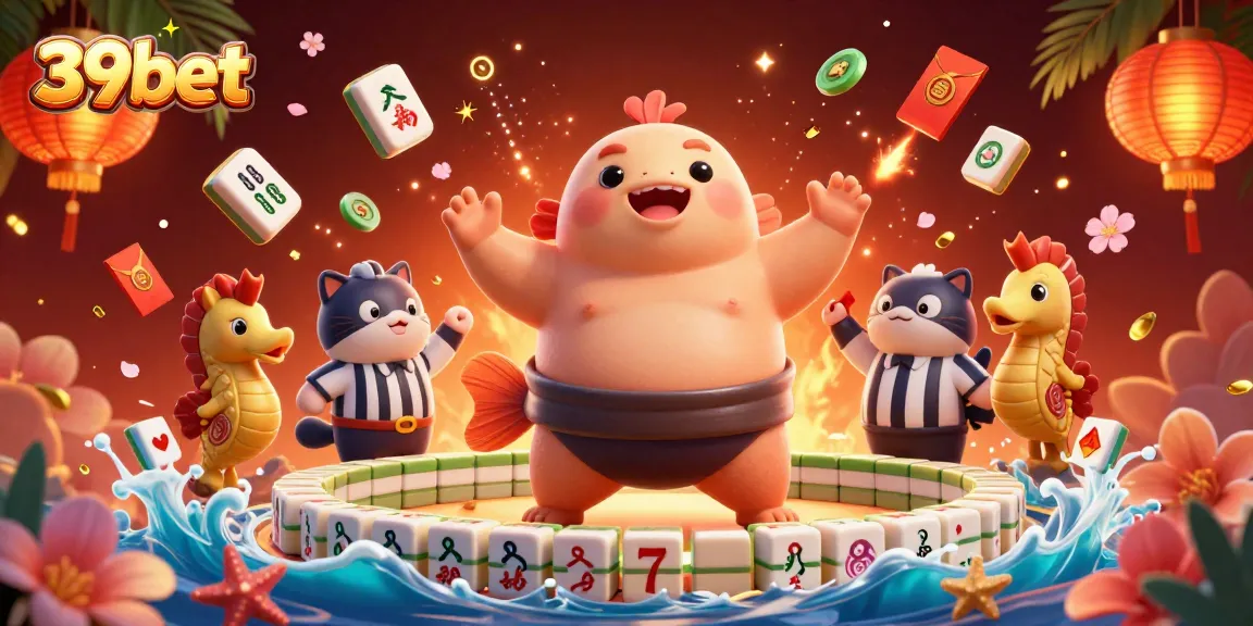 Engage with 39bet's vibrant underwater casino scene featuring lively characters and casino elements.