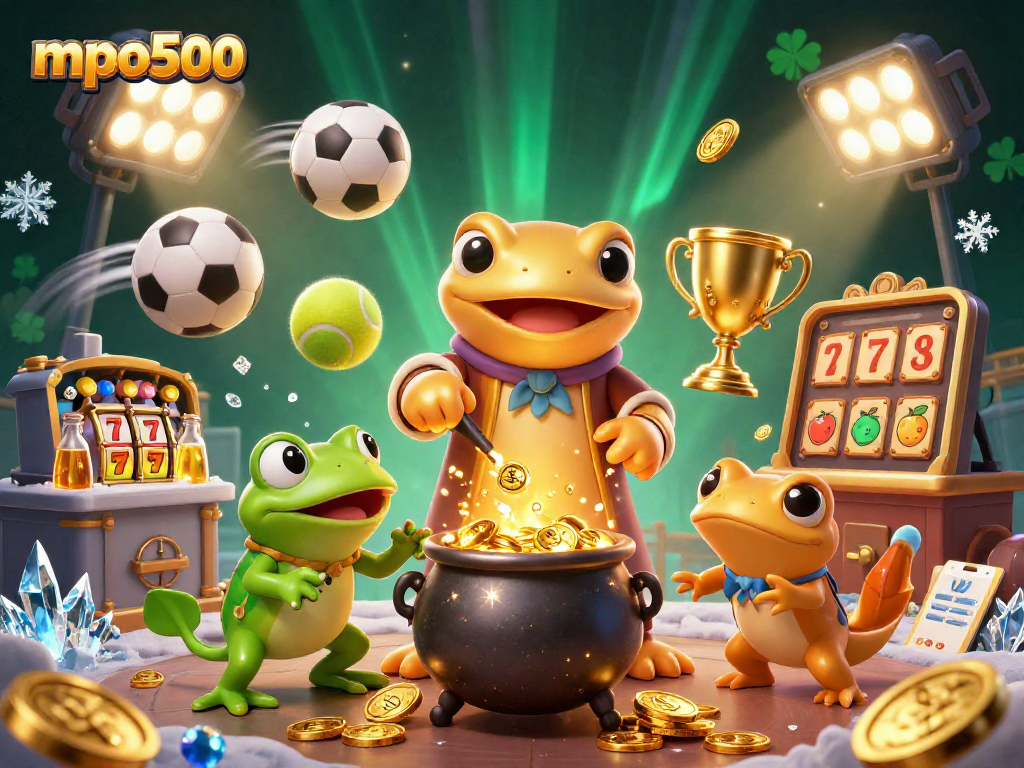Permainan mpo500 termasuk slot dan taruhan olahraga dengan ilustrasi alkimia yang memikat.