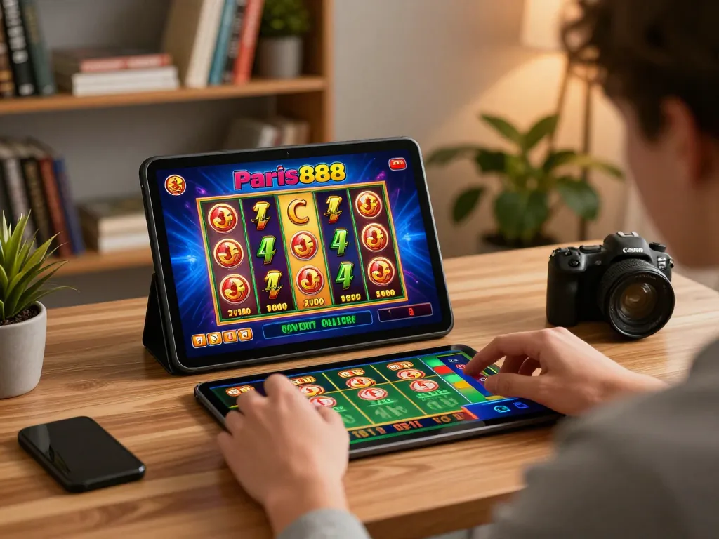 Experience the excitement of playing Paris888 slot games on a cozy at-home setup.