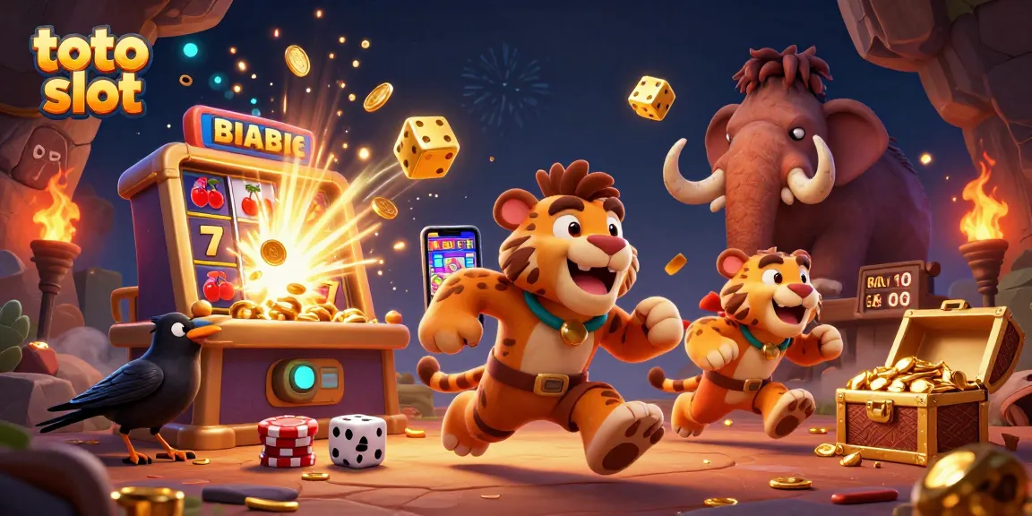 Menangkan jackpot di toto slot dengan kasino prasejarah yang dipenuhi koin emas dan simbol keberuntungan.