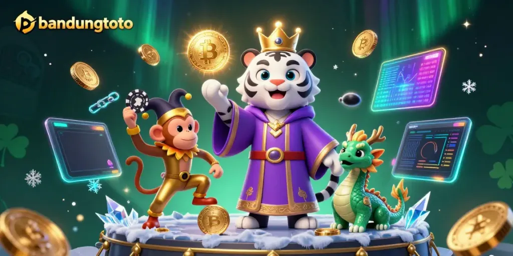 Experience exciting gameplay with bandungtoto featuring a majestic white tiger, playful monkey, and jade dragon.