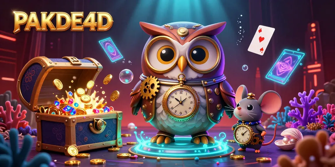 Experience thrilling HK Lotto games at PAKDE4D with vibrant 3D casino illustrations.