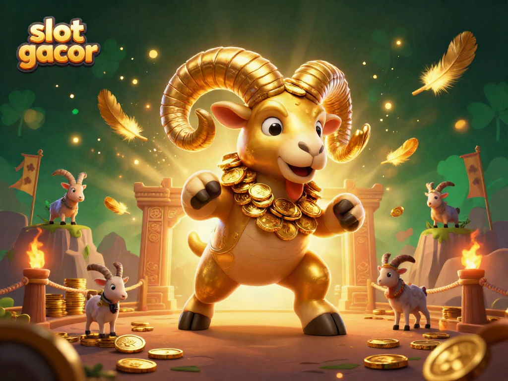 Rasakan keseruan slot gacor dengan gambar ram emas berlari ke gerbang kemenangan!