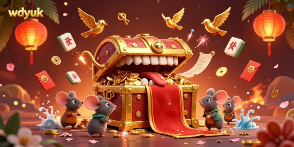 Explore the captivating gaming world of wdyuk featuring a treasure chest and glowing elements.