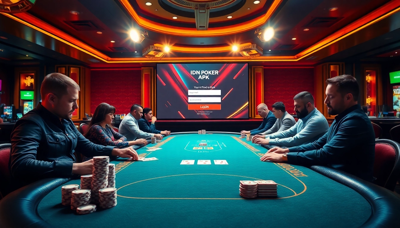Experience the excitement of idn poker apk login with strategic gameplay at a luxurious casino table.