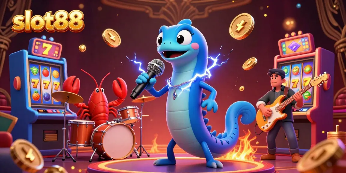 Pertandingan slot88 dengan karakter ikan belut DJ, kepiting, dan kuda laut dalam suasana kasino bawah laut.