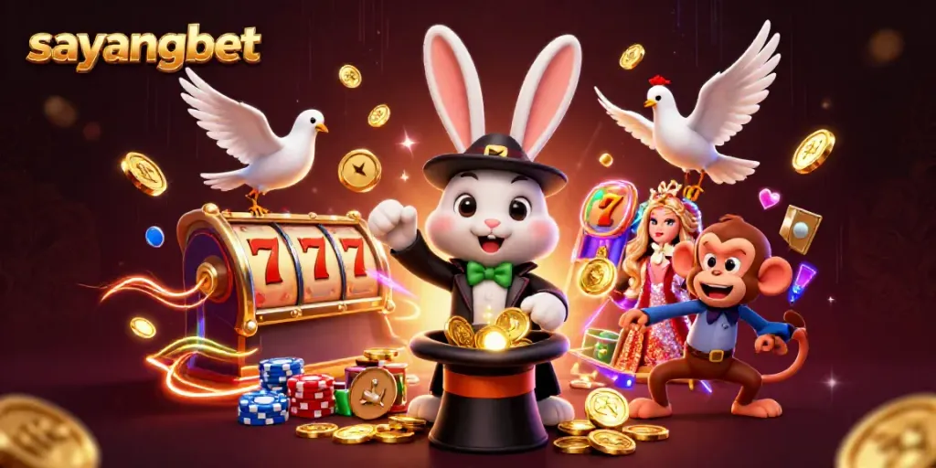 Temukan keseruan sayangbet dengan ikon slot dan pesulap dalam ilustrasi 3D yang memukau.