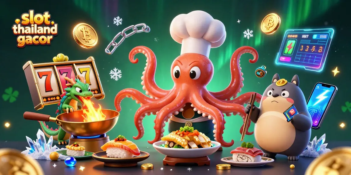 Engage with slot thailand gacor through a vibrant 3D illustration showcasing exciting slot elements and characters.
