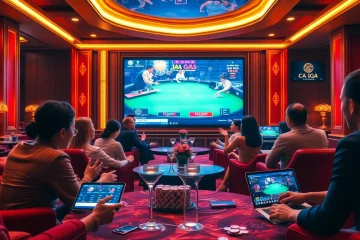 Experience đá gà trực tiếp in a vibrant casino environment filled with excited gamblers engaging in live betting.