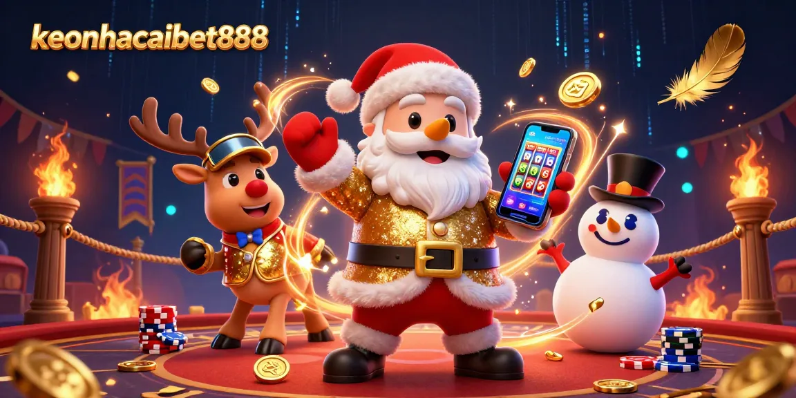Play slots like never before at keonhacaibet888 with a festive Santa and casino excitement!