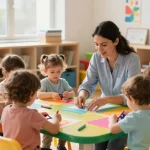 Engaging child development scene showcasing infants learning through playful activities with a focus on link slot.