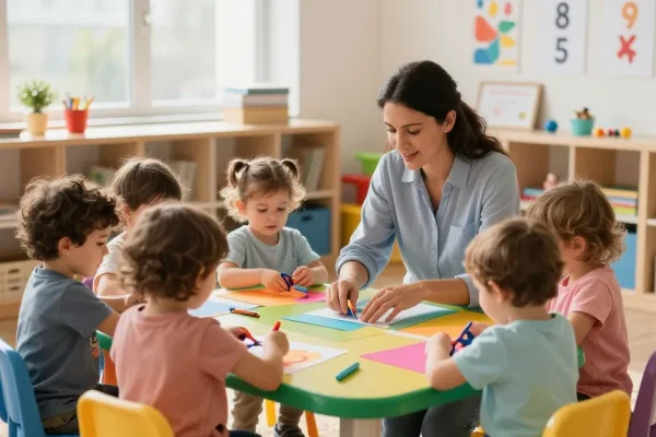 Engaging child development scene showcasing infants learning through playful activities with a focus on link slot.